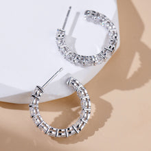 Stylish Zirconia Hoop Earrings | Silver Earrings
