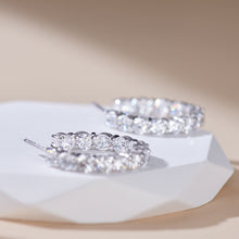 Stylish Zirconia Hoop Earrings | Silver Earrings