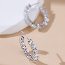 Stylish Zirconia Hoop Earrings | Silver Earrings