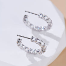 Stylish Zirconia Hoop Earrings | Silver Earrings