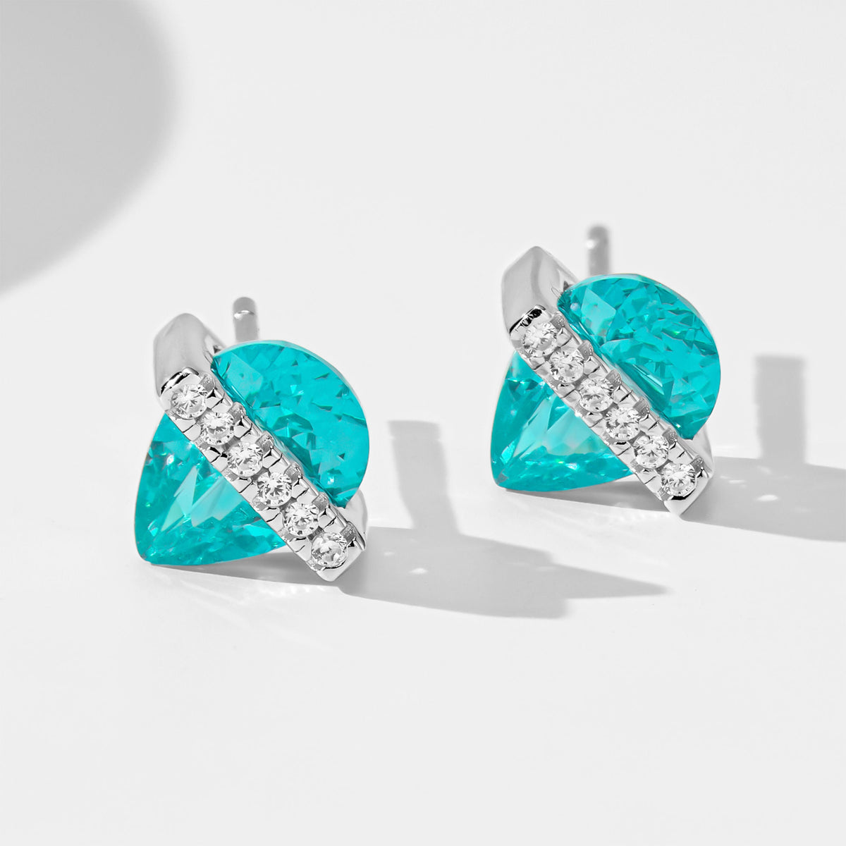 Water Droplet Paraiba Earrings | Silver Earrings