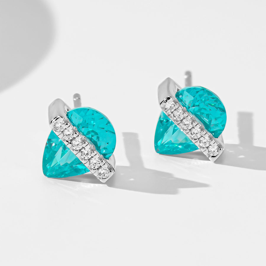 Water Droplet Paraiba Earrings | Silver Earrings