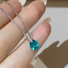 Paraiba Pear-Cut Necklace | Silver Necklace