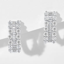 Elegant Zirconia Huggie Hoop Earrings | Silver Earrings