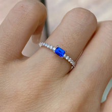 Blue Gemstone Band Ring | Silver Ring
