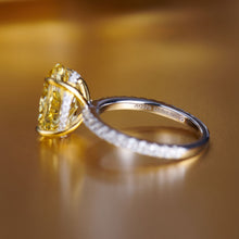 Oval-Cut Yellow Gemstone Ring | Silver Ring