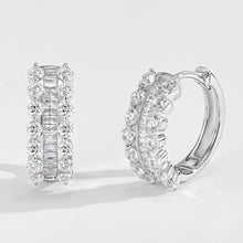 Elegant Zirconia Huggie Hoop Earrings | Silver Earrings
