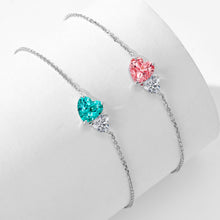 Two Color Heart Bracelet | Silver Bracelet