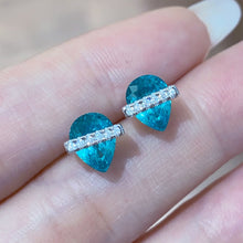 Water Droplet Paraiba Earrings | Silver Earrings