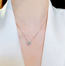 Heart-Shaped Micropavé Pendant | Silver Necklace