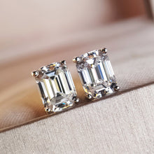 Ins Style Asscher Cut Stud Earrings | Silver Earrings