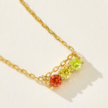 Color Gemstone Balance Beam Necklace | Silver Necklace