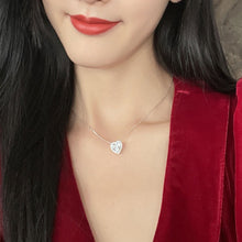 Heart-Shaped Micropavé Pendant | Silver Necklace