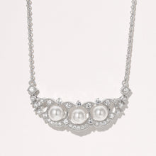 Elegant Lace Pearl Necklace | Silver Necklace