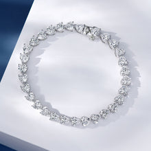 Romantic Heart-Cut Sterling Silver Bracelet