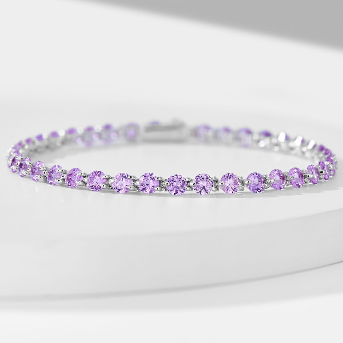 3.5mm Purple Gemstone Bracelet | Silver Bracelet