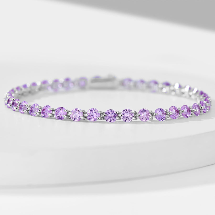 3.5mm Purple Gemstone Bracelet | Silver Bracelet