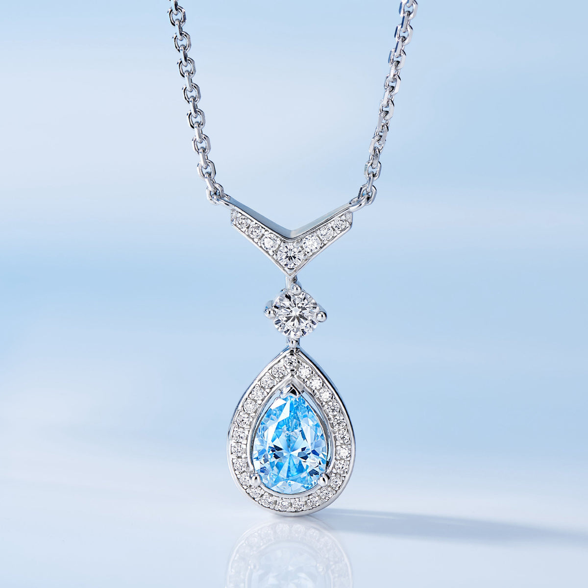 Blue Gemstone Pendant | Silver Necklace