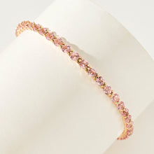 Pink Gemstone Three Stone Bracelet | Silver Bracelet