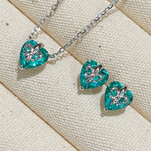 Paraiba Iris Heart Necklace | Silver Necklace