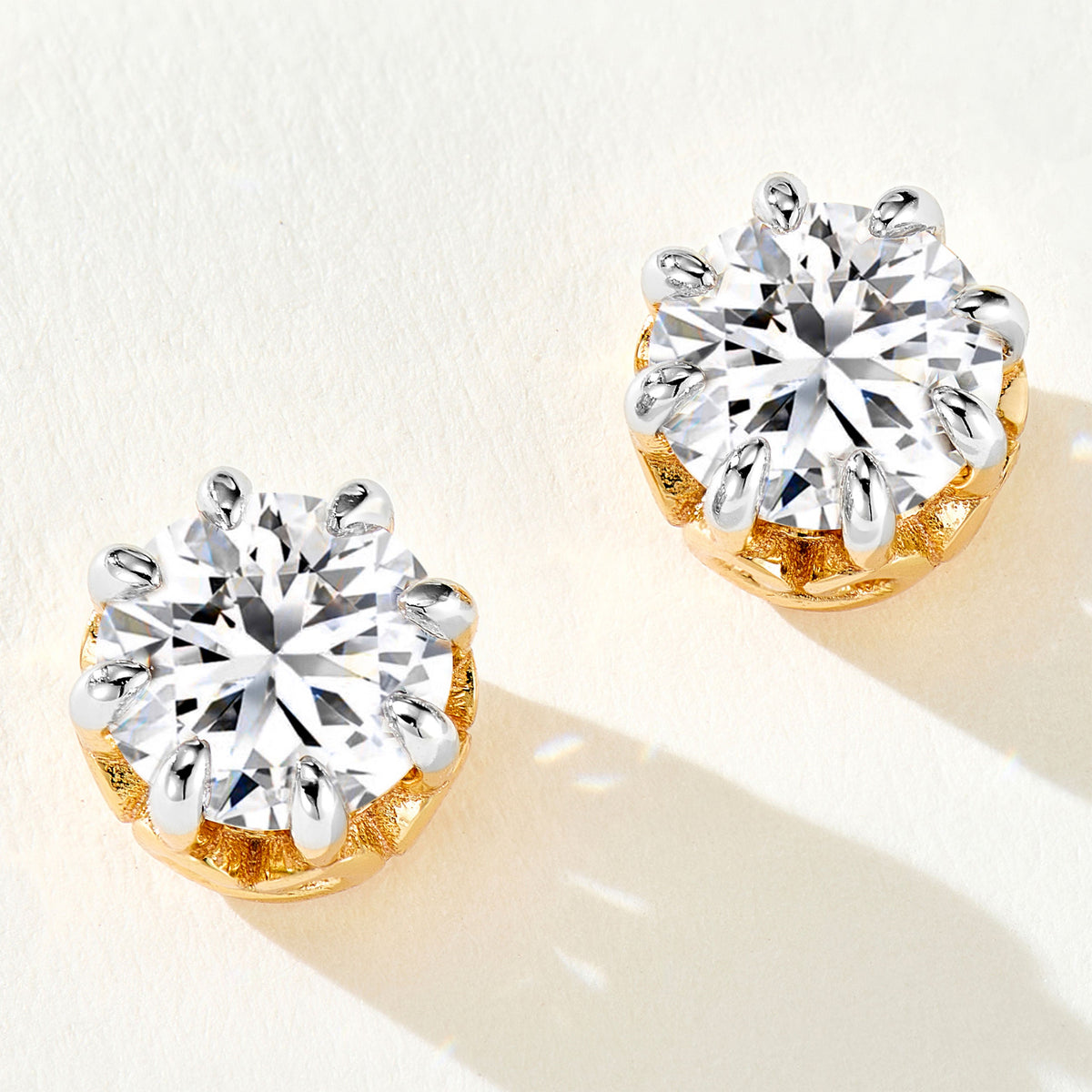 Vintage Bouquet Old European Cut Stud Earrings | Silver Earrings