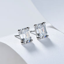 Ins Style Asscher Cut Stud Earrings | Silver Earrings