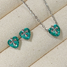 Paraiba Cross Heart Necklace | Silver Necklace