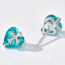 Paraiba Cross Heart Earrings | Silver Earrings