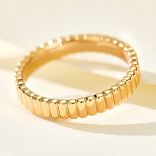 Chunky Satin Striped Ring | Silver Ring