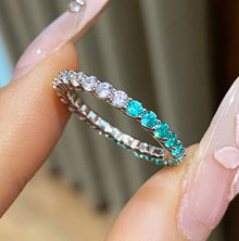 Paraiba Contrast Color Ring | Silver Ring