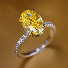 Oval-Cut Yellow Gemstone Ring | Silver Ring