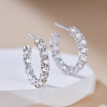 Stylish Zirconia Hoop Earrings | Silver Earrings