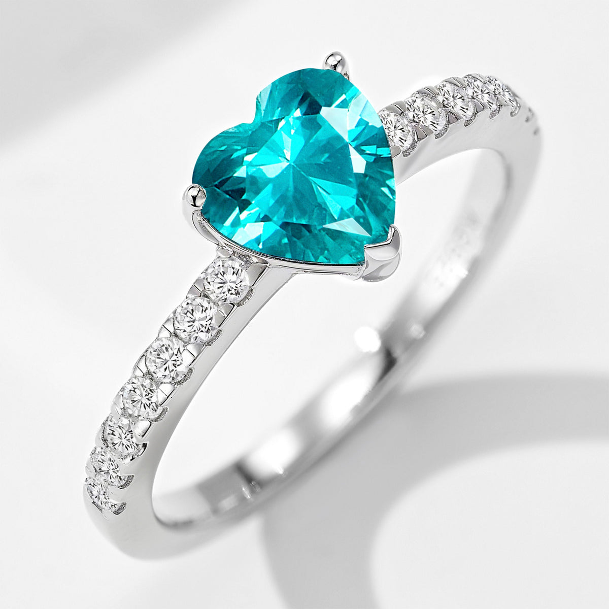 Paraiba Heart Ring | Silver Ring