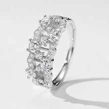 Regal Lace Pattern Zircon Ring | Silver Ring