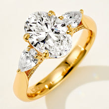 Vintage Oval Three-stone Gemstone Ring | Silver Ring