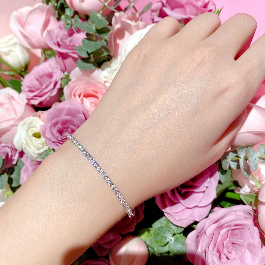 Minimalist Mini Tennis Silver Bracelet