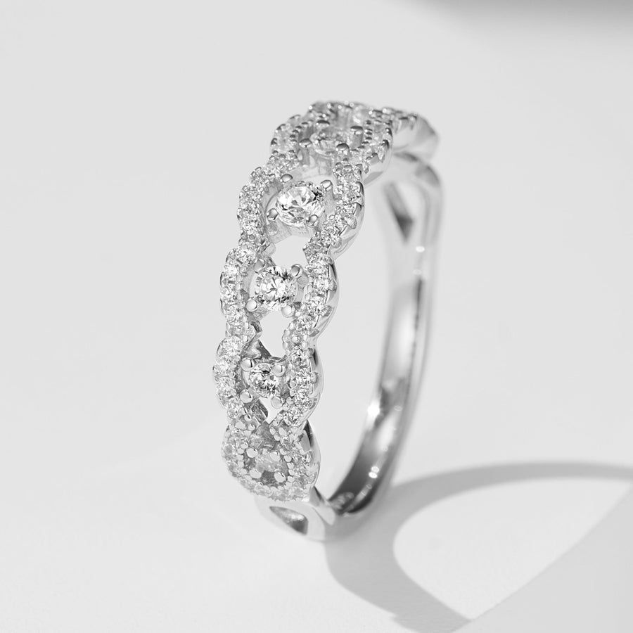 Elegant Lace Queen Zircon Ring | Silver Ring