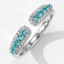 Half Gemstone Open Row Ring | Silver Ring