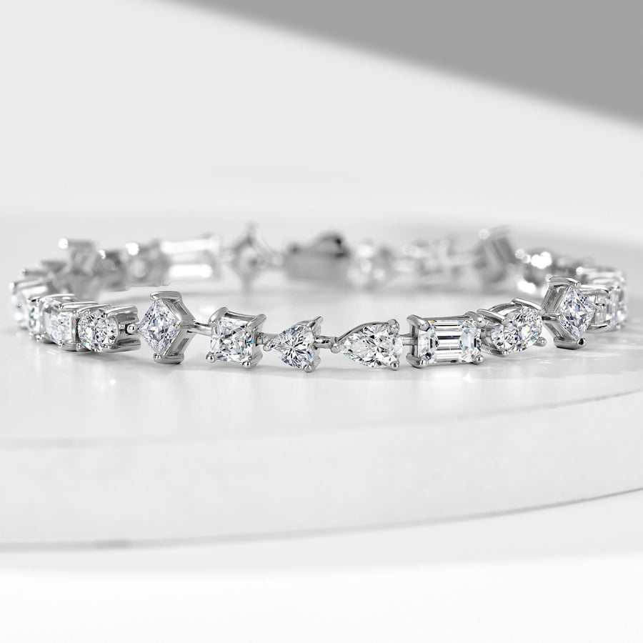 Small Multi-cut Gemstone Bracelet | Silver Bracelet