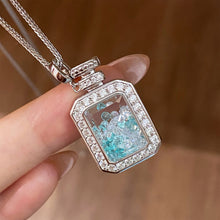 Halo Quicksand Wish Bottle Pendant | Silver Necklace
