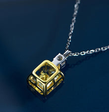 Luxury Yellow Gemstone Pendant | Silver Necklace