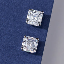 Minimalist Asscher Cut Stud Earrings | Silver Earrings
