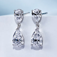 Sparkling Double Pear Cut Stud Earrings | Silver Earrings