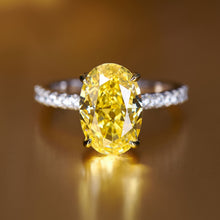 Oval-Cut Yellow Gemstone Ring | Silver Ring