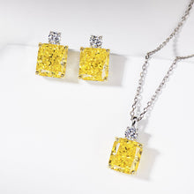Yellow Cushion-Cut Stud Earrings | Silver Earrings