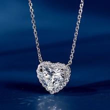 Heart-Shaped Micropavé Pendant | Silver Necklace