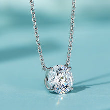 Simple Four-Prong Solitaire Pendant | Silver Necklace