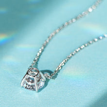 Simple Four-Prong Solitaire Pendant | Silver Necklace