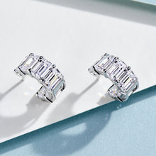 Emerald Cut Zirconia Stud Earrings | Silver Earrings