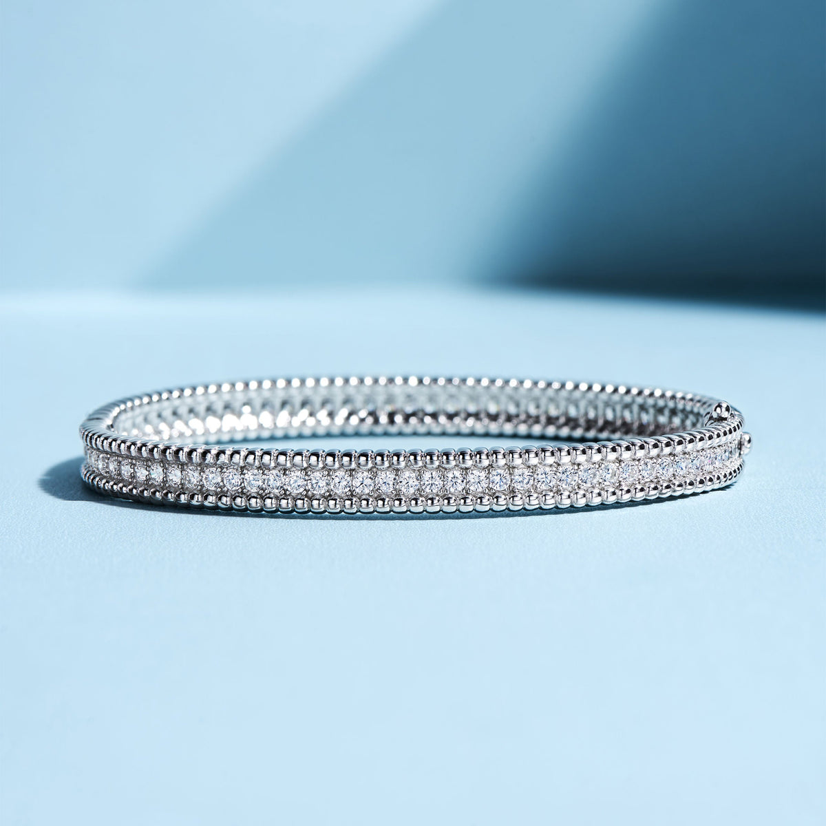 Beaded Edge Cuff Bracelet | Silver Bracelet